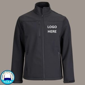 Branded soft shell jacket with logo