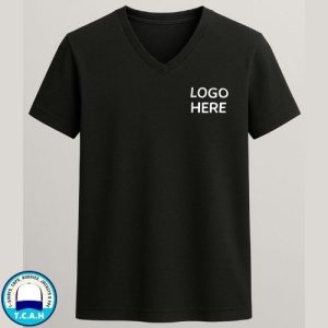 V-neck t-shirt with logo branding