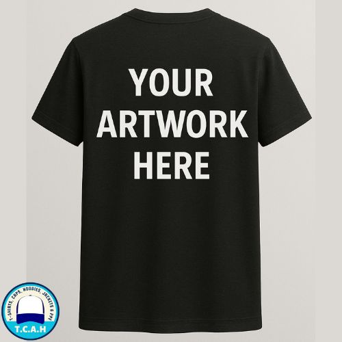 Round neck t-shirt with custom back artwork